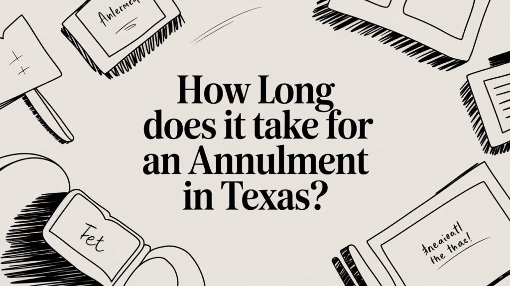 How long does it take for an annulment in Texas? with legal documents and notes in a minimalist design.