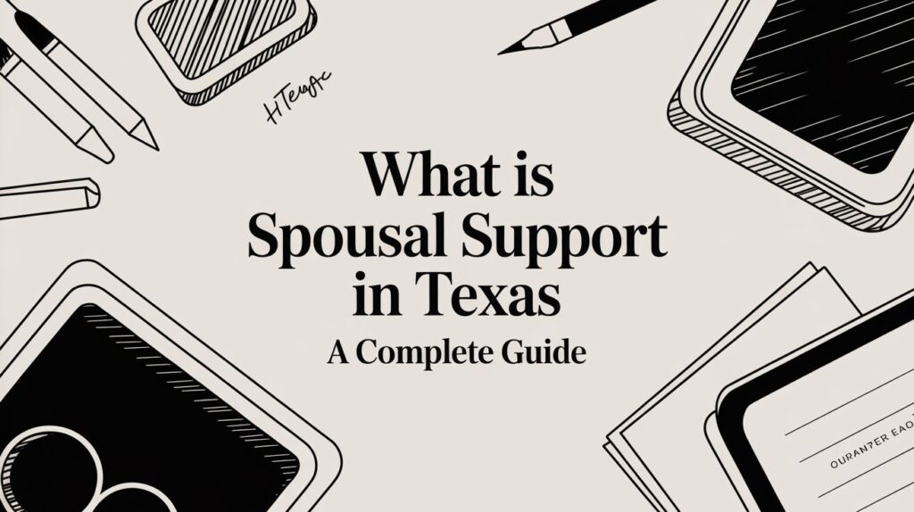 What is Spousal Support in Texas? A Complete Guide with pens and notebooks on a light background.
